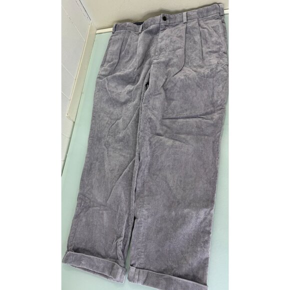 Brooks Brothers Corduroy Elliot Pants Mens 38X30 Cuffed Pleated Trouser Stretch